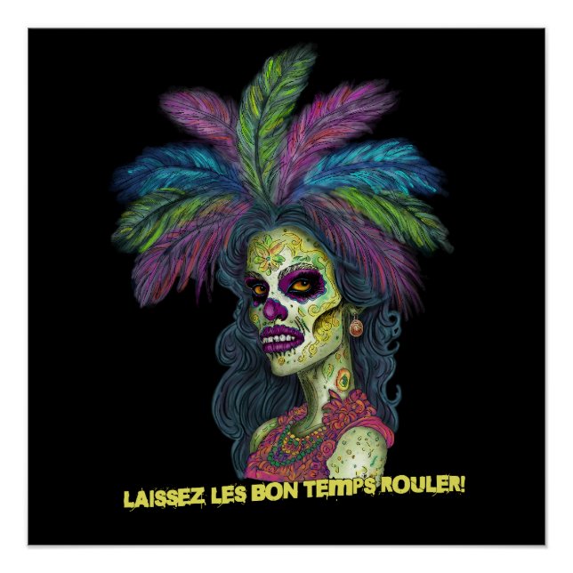 Póster Mardi Gras Zombie (Anverso)