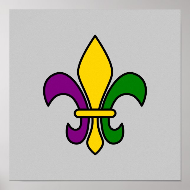 Póster Mardi grass fleur-de-lys (Frente)