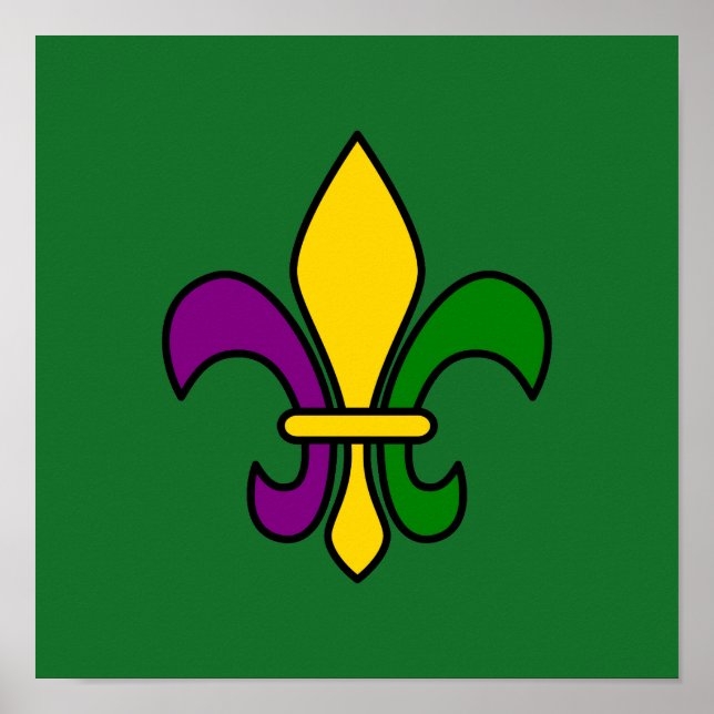 Póster Mardi grass fleur-de-lys (Frente)