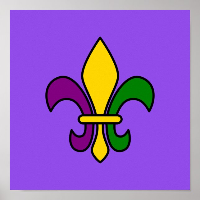 Póster Mardi grass fleur-de-lys (Frente)