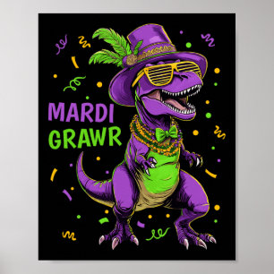 Póster Mardi Grawr T-rex Dino Costume niño pequeño niños 