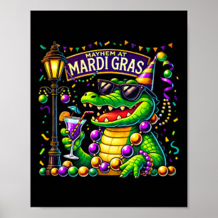 Póster Mardigator Mardi Gras Alligator Costume Hombres Mu