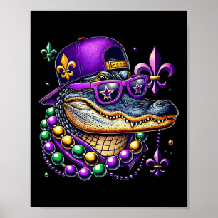 Póster Mardigator Mardi Gras Alligator Costume Hombres Mu