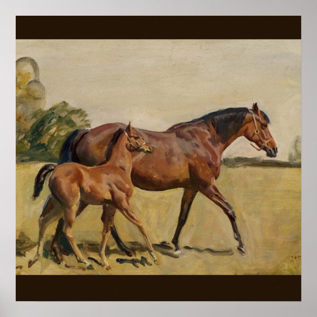 Póster Mare and Foal by Munnings (Frente)