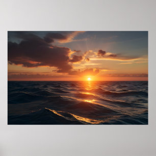 Póster Marea de sol hermosa