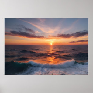 Póster Marea de sol hermosa