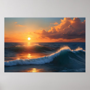 Póster Marea de sol hermosa
