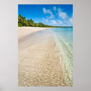 Póster Marea del Océano en una Playa Tropical