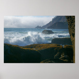 Póster Marea entrante de la costa de Oregón