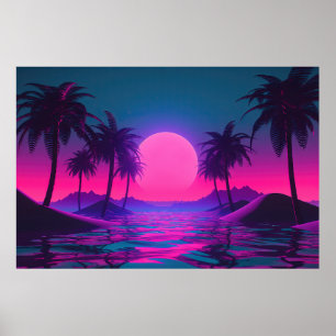 Póster Marea Neon: Celebración de la ola de vaporización
