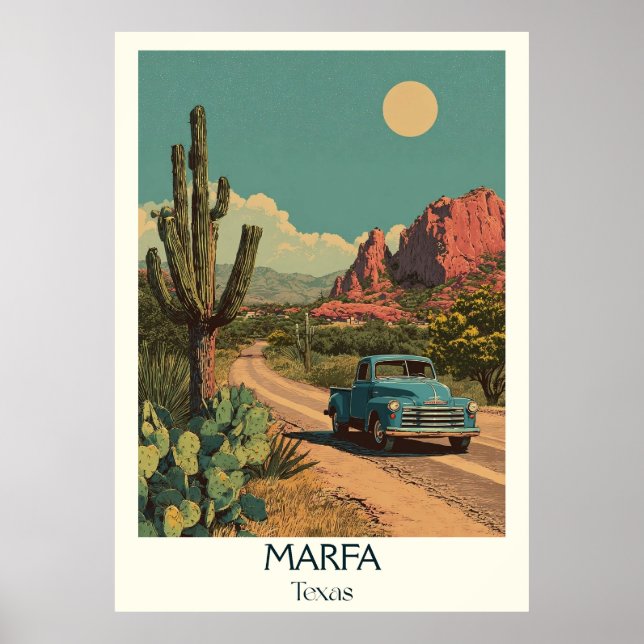 Póster Marfa Texas Desert Vista Art (Frente)
