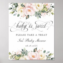 Póster Marfil Rubor Floral Baby es dulce