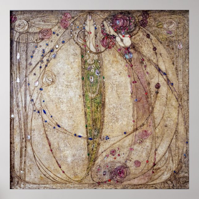 Póster Margaret MacDonald La rosa roja y la rosa blanca (Frente)