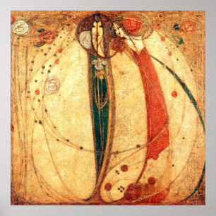Póster Margaret Macdonald White Rose Red Rose
