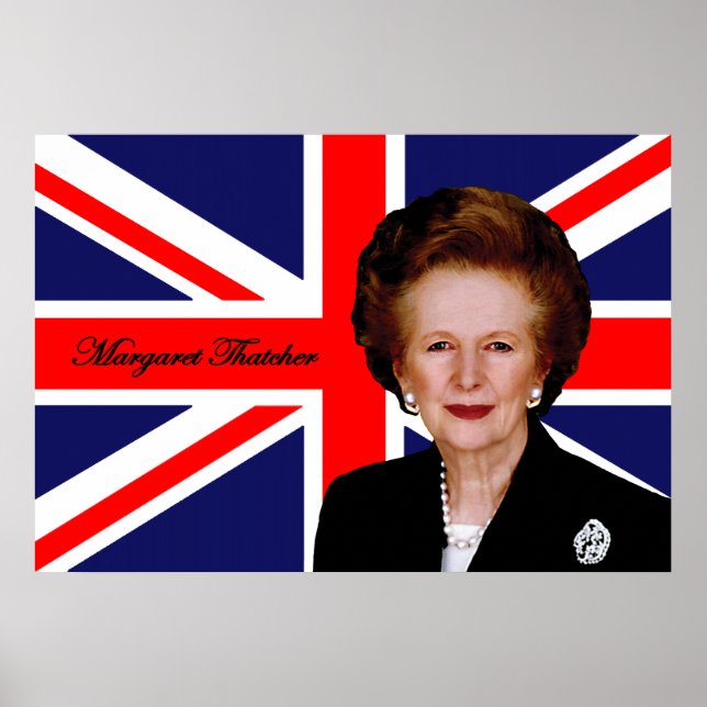 Póster Margaret Thatcher - Bandera británica (Frente)