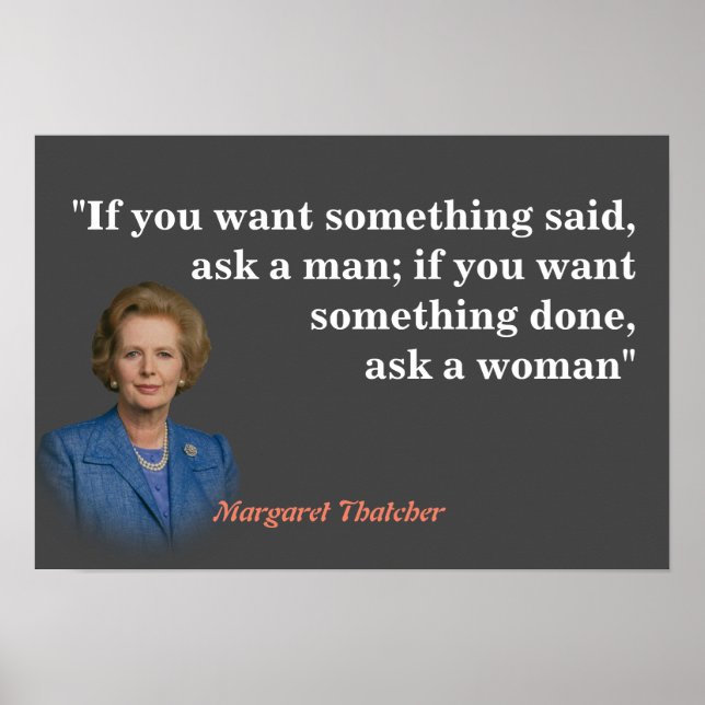 Póster Margaret Thatcher Cita A Quién Preguntar (Frente)