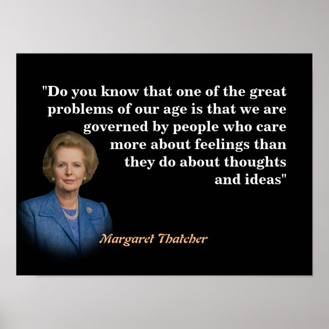 Póster Margaret Thatcher Cita Sobre Pensamientos E Ideas (Frente)