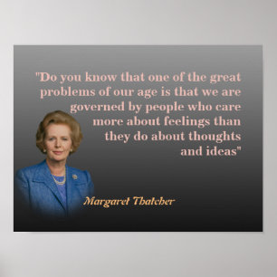 Póster Margaret Thatcher Cita Sobre Pensamientos E Ideas