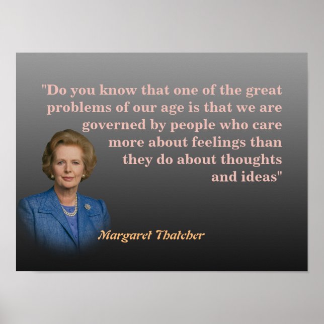 Póster Margaret Thatcher Cita Sobre Pensamientos E Ideas (Frente)