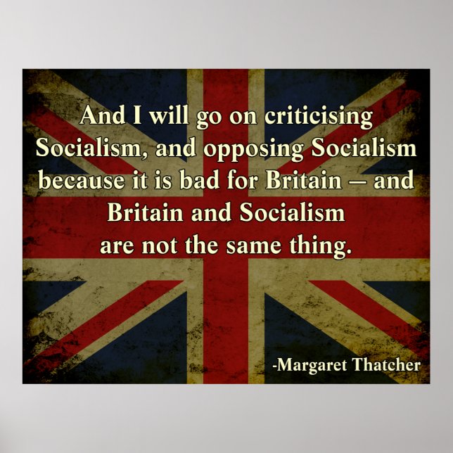 Póster Margaret Thatcher contra el socialismo (Frente)