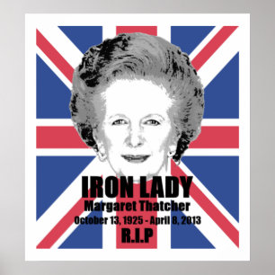 Póster Margaret Thatcher Iron Lady R.I.P poster