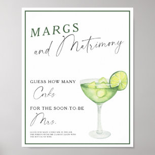 Póster Margarita acuarela Despedida de soltera Cuántos co