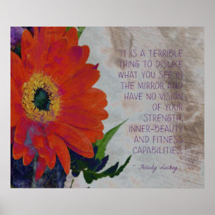 Póster Margarita anaranjada e Interno-Belleza del Gerbera