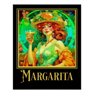 Póster Margarita Art Nouveau