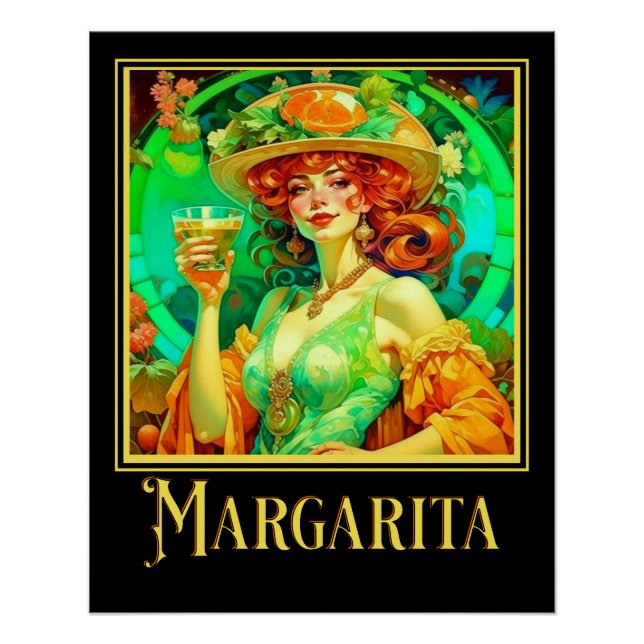 Póster Margarita Art Nouveau (Anverso)