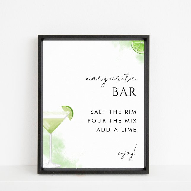 Póster Margarita Bar Lime Boda o Rótulo Bridal Shower (Subido por el creador)