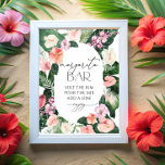 Póster Margarita Bar Tropical Leaves Bridal Shower Poster<br><div class="desc">Margarita Bar Tropical Leaves Bridal Shower Poster. Matching items available. See full collection here: https://www.zazzle.com/collections/watercolor_tropical_flowers_and_leaves-119671500108864210</div>