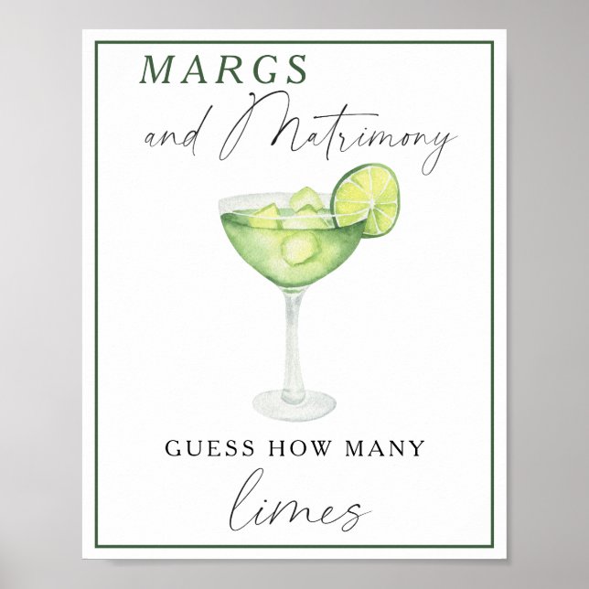 Póster Margarita Bridal Shower - Cuántas lienzos (Frente)