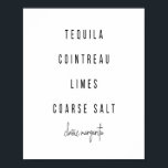 Póster Margarita Cocktail Receta<br><div class="desc">Margarita Cocktail Receta</div>