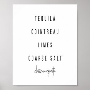 Póster Margarita Cocktail Receta