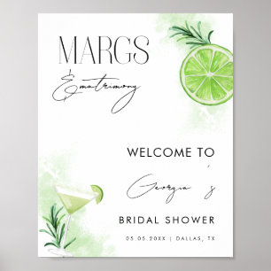 Póster Margarita Cóctel Lime Brilla de bienvenida