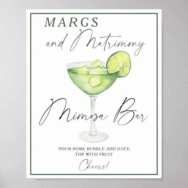 Póster Margarita Ducha de novia bar Mimioza (Frente)