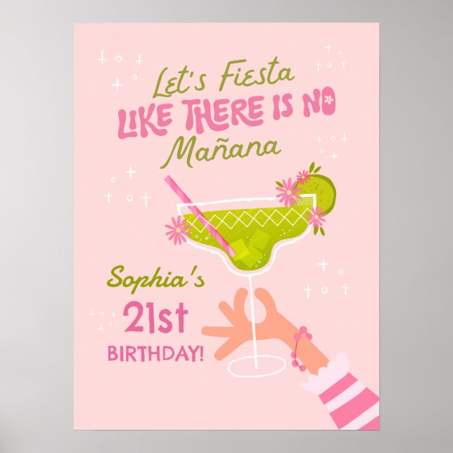 Póster Margarita Fiesta Poster de la fiesta de cumpleaños (Frente)