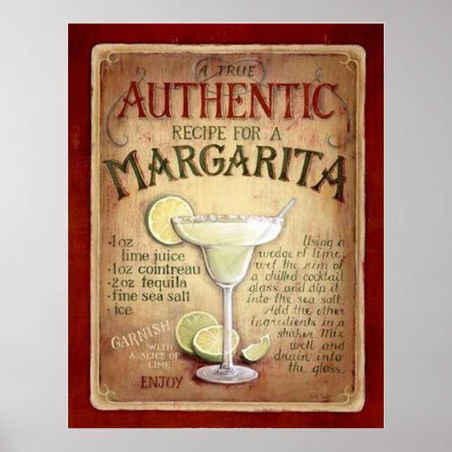 Póster margarita recipe (Frente)