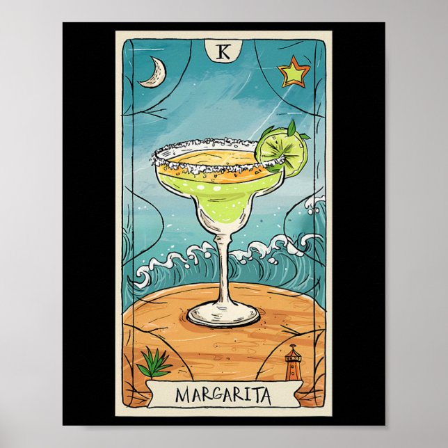 Póster Margarita Tarot Card Cinco De Mayo Fiesta (Frente)