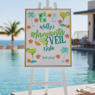 Póster Margarita Veil Bachelorette Party Ilustrada