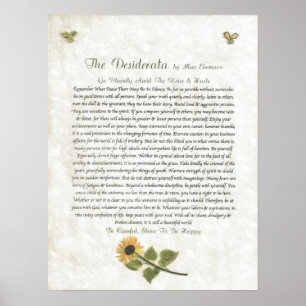 Póster Margaritas cuidadosas de los DESIDERÁTUMS