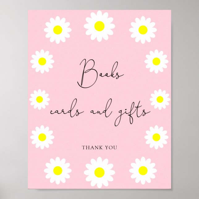 Póster Margaritas de flores silvestres - libros, tarjetas (Frente)