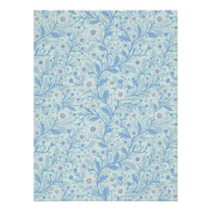 Póster Margaritas en blanco y azul sobre vidrio marino