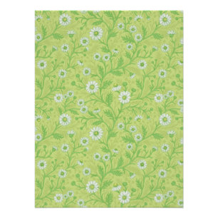 Póster Margaritas en blanco y verde sobre verde mela