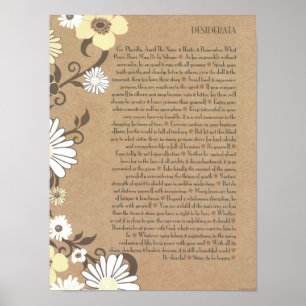 Póster Margaritas orgánicas alegres de los DESIDERÁTUMS