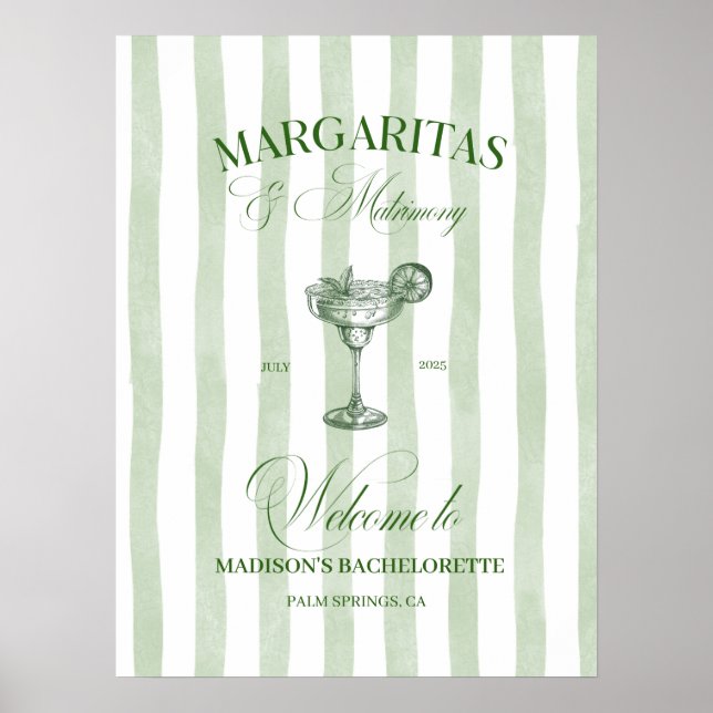 Póster Margaritas y Matrimonio Rayado Soltera (Frente)