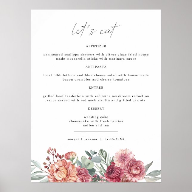 Póster MARGOT Dusty Rosa Rubor Pink Floral Boho Garden Me (Frente)