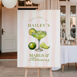 Póster Margs & Matrimony Margarita Bridal Shower Sign