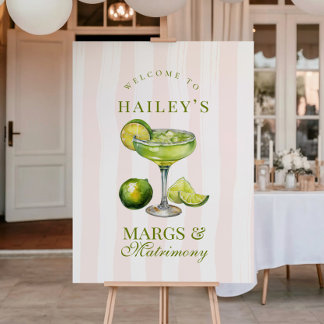Póster Margs & Matrimony Margarita Bridal Shower Sign