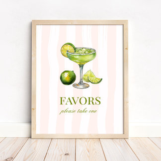Póster Margs & Matrimony Margarita Bridal Shower Sign